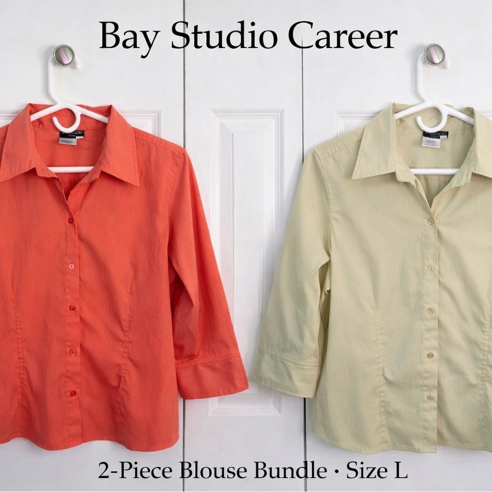 Bay Studio Career Blouse Bundle - Orange and Cream
